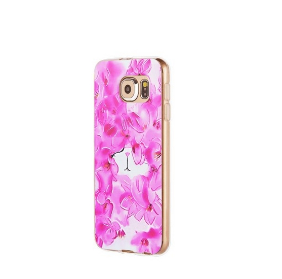 Soft Silicone Gel TPU Case Special 3D Relief Printing Pattern Back Cover for Samsung Galaxy S6 rose cat